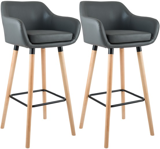 Lot de 2 tabourets de bar grant simili cuir