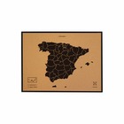 Carte en liège - woody map natural espagne / 60 x 45 cm / noir / cadre noir