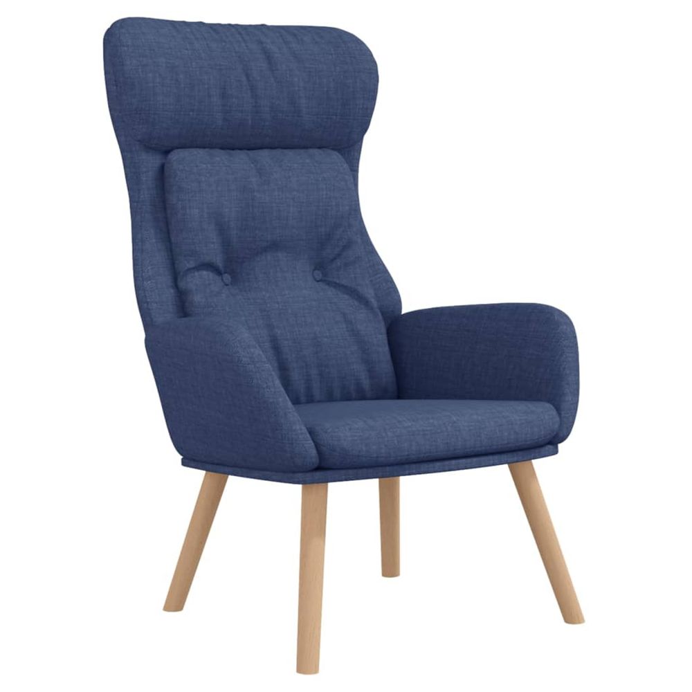 Chaise de relaxation bleu tissu