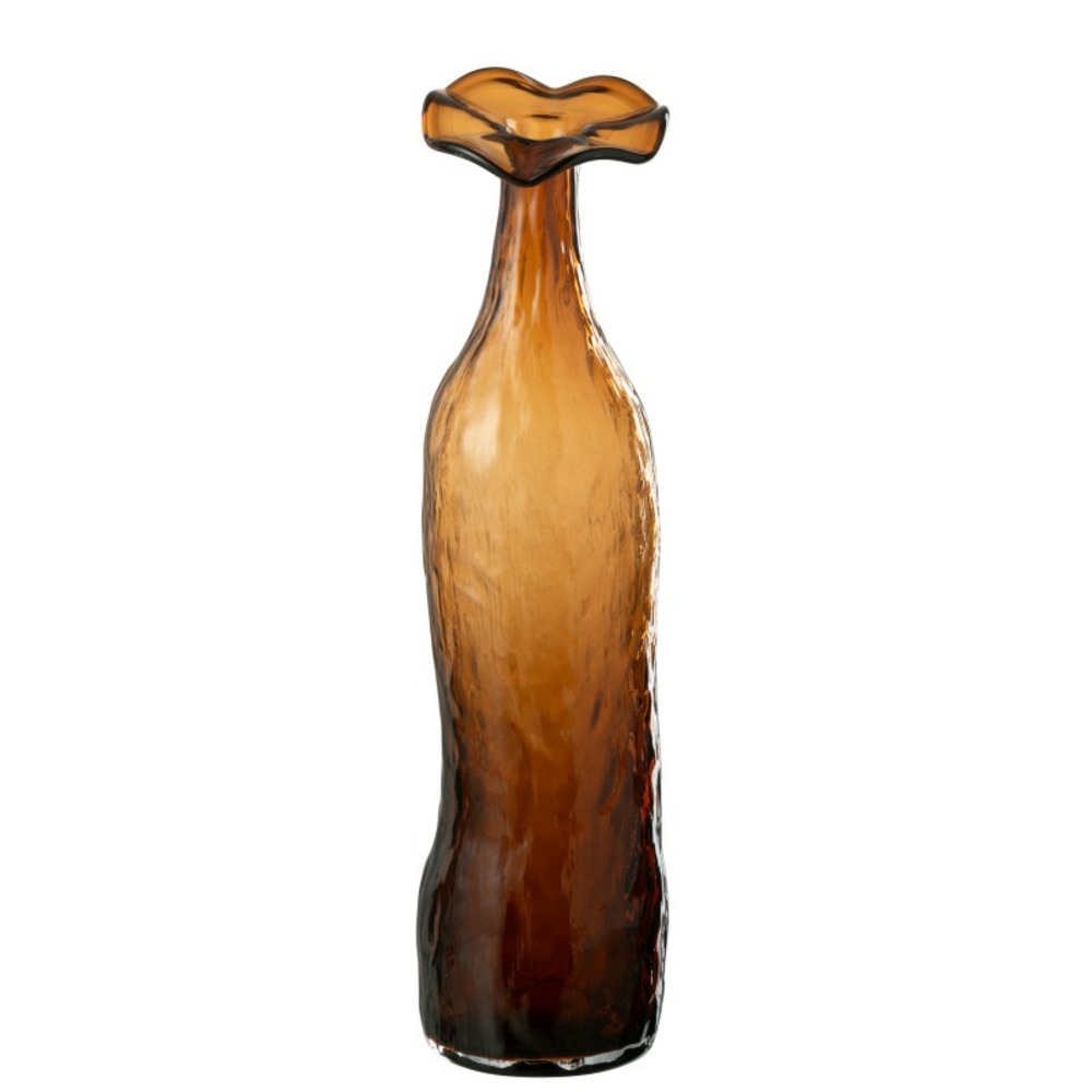 Vase en verre marron 10x10x40 cm