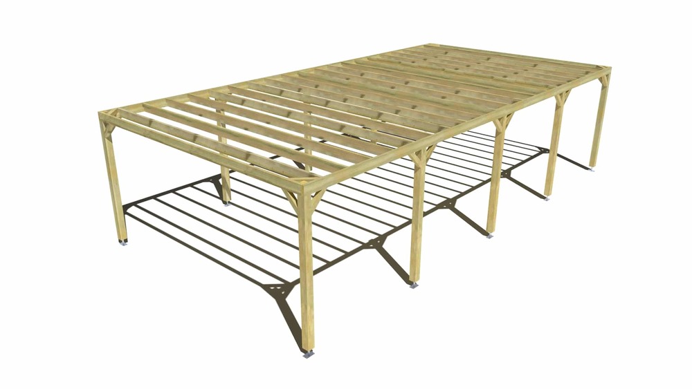 Pergola bois • 10m x 5m • indépendante • sens profondeur • livraison comprise