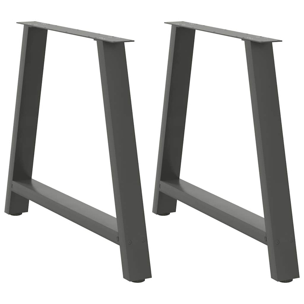 Pieds de table à manger en forme de a 2 pièces anthracite 90 x (72-73) cm acier
