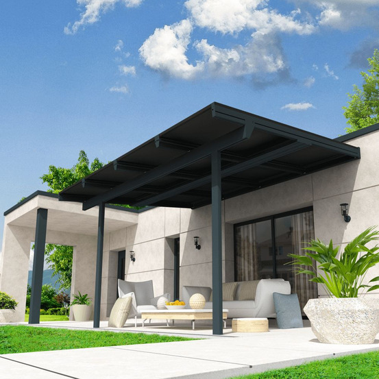 Pergola solaire power gris anthracite 4,594x3,95m