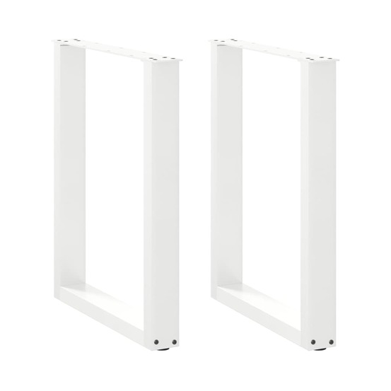 Pieds de table à manger en u 2 pièces blanc 60 x (72-73) cm acier