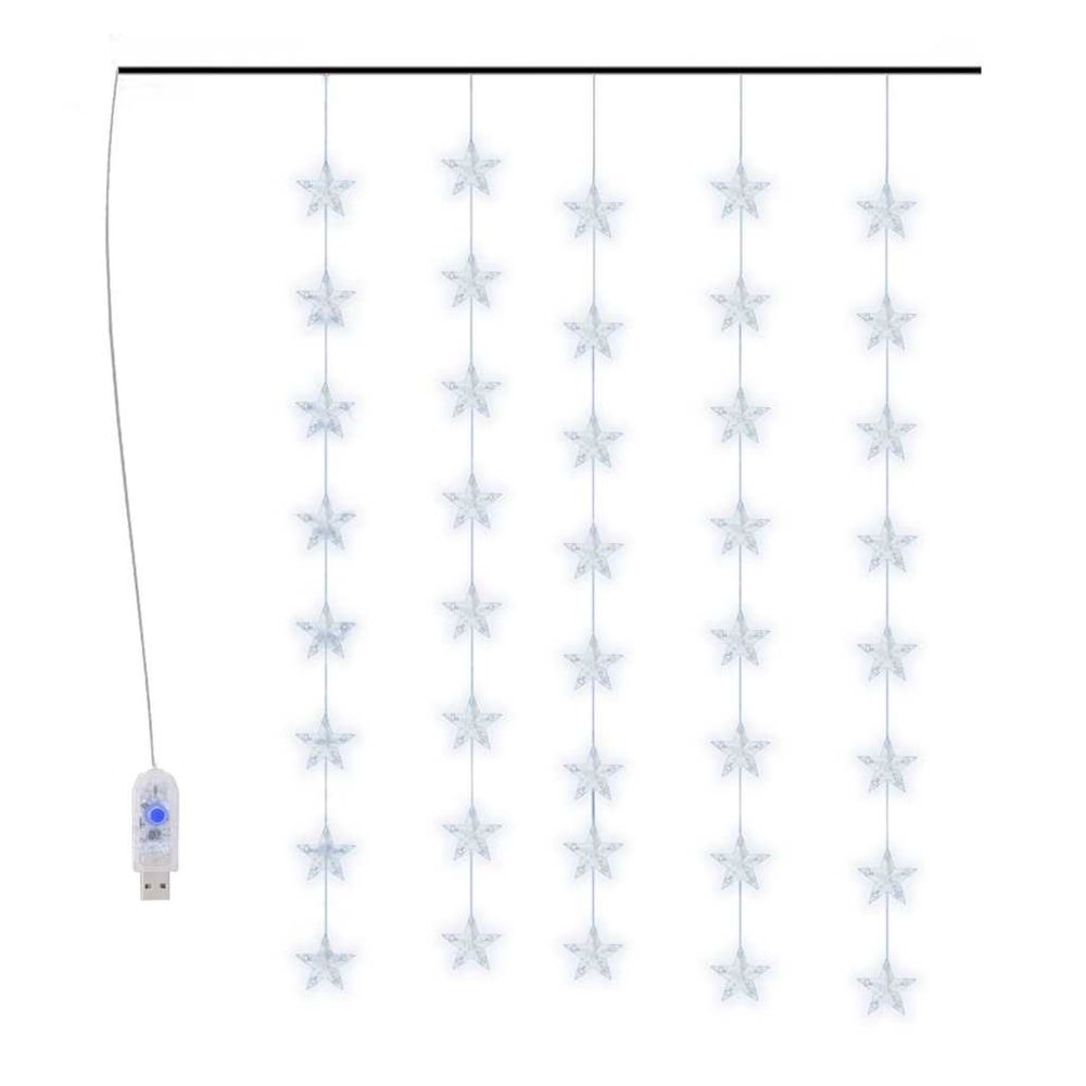 Guirlande lumineuse à étoiles led 200 led blanc 8 fonctions