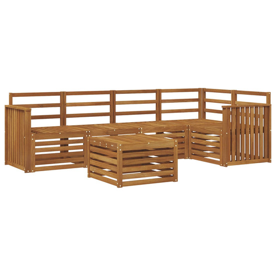 Ensembles de canapés 6 pcs naturel bois d'acacia massif