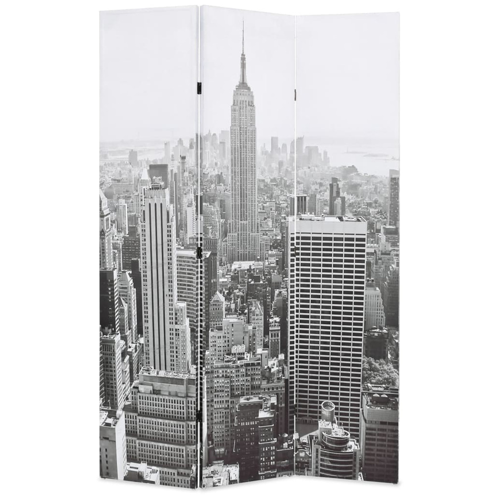 Cloison de séparation pliable 120x170 cm new york noir et blanc