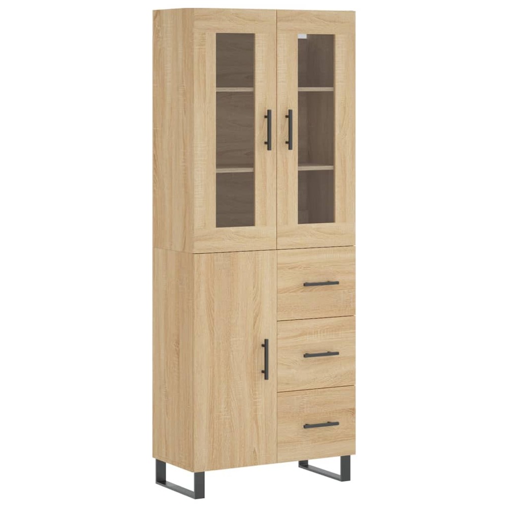 Buffet bahut commode armoire meuble de rangement organisateur cuisine salle de séjour salon haut sonoma 69,5 x 34 x 180 cm bo