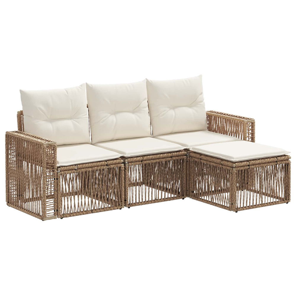Ensemble de canapé de jardin 4 pcs beige et blanc crème