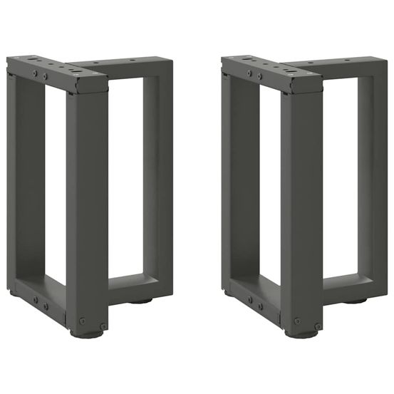 Pieds de table basse en t, 2 pièces, anthracite, 28 x 25 x (42-43) cm, acier
