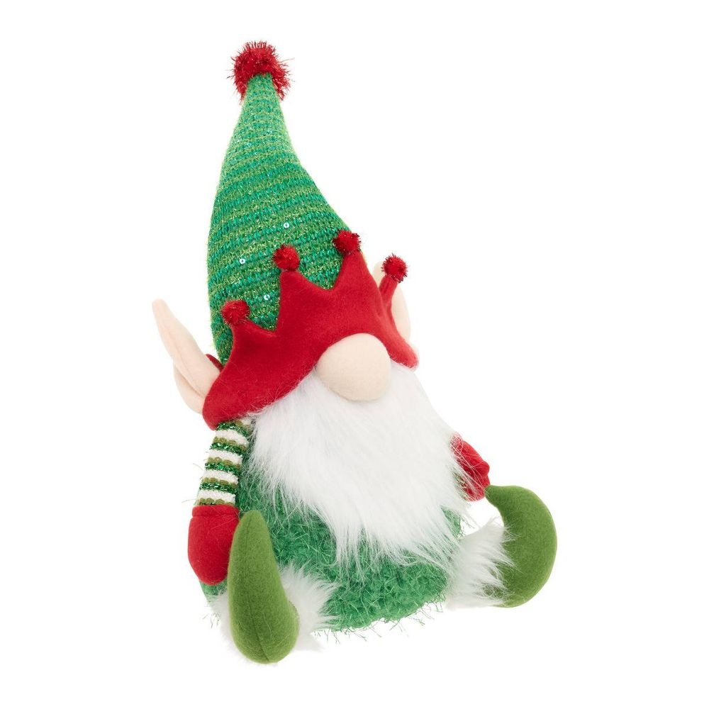 Gnome de noël lumineux led lutin h. 37 cm