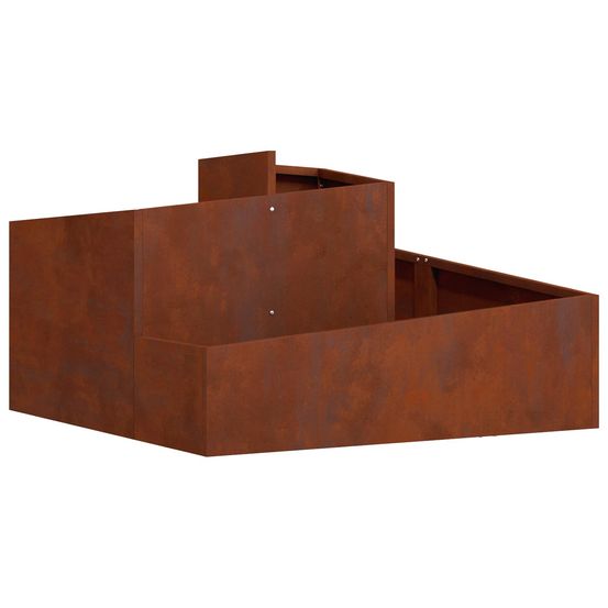 Cache-pot de jardin rouillé 80 x 80 x 50 cm acier patiné