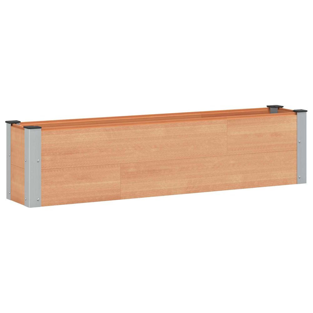 Jardinière surélevée marron 150 x 30 x 36 cm wpc et aluminium