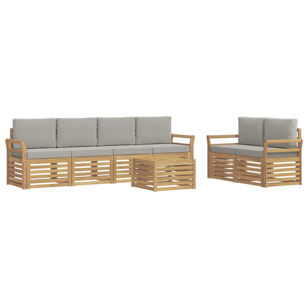 Ensemble de canapés d'extérieur 7 pc blanc et gris clair