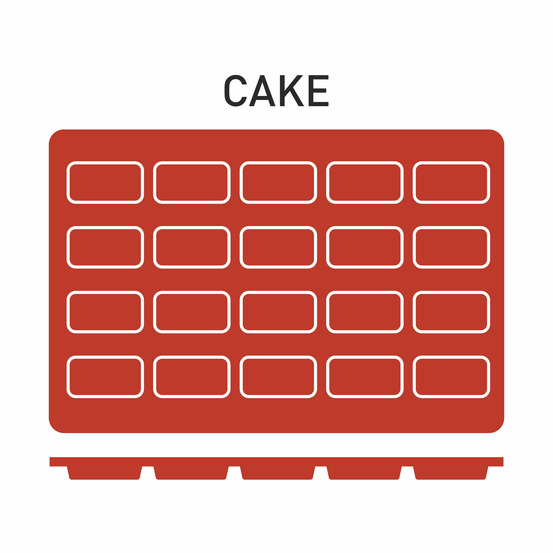 Moule silicone 20 cakes 49x26 mm - pujadas