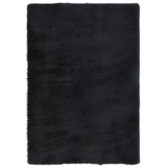 Tapis shaggy à poils longs navarra noir 200x290 cm polyester