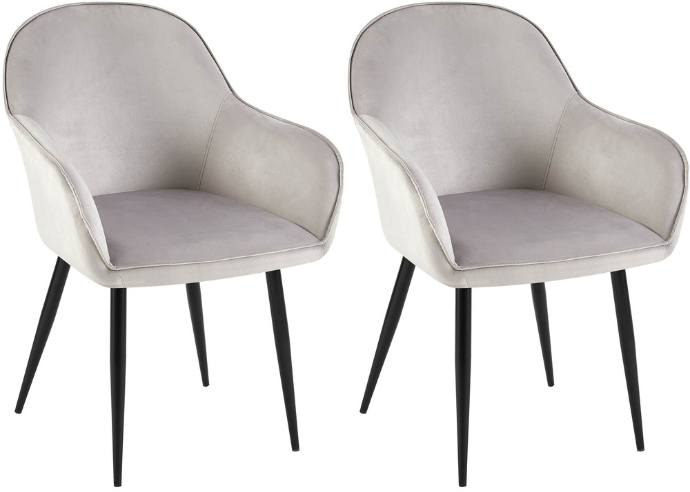 Lot de 2 chaises de salle à manger boise velours