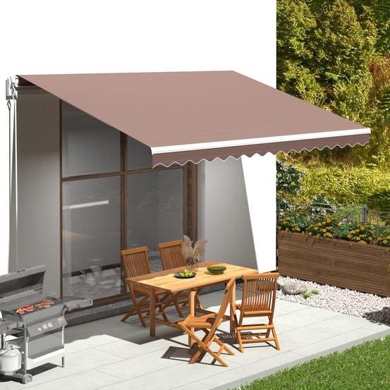 Tissu de remplacement pour auvent marron 4,5x3 m