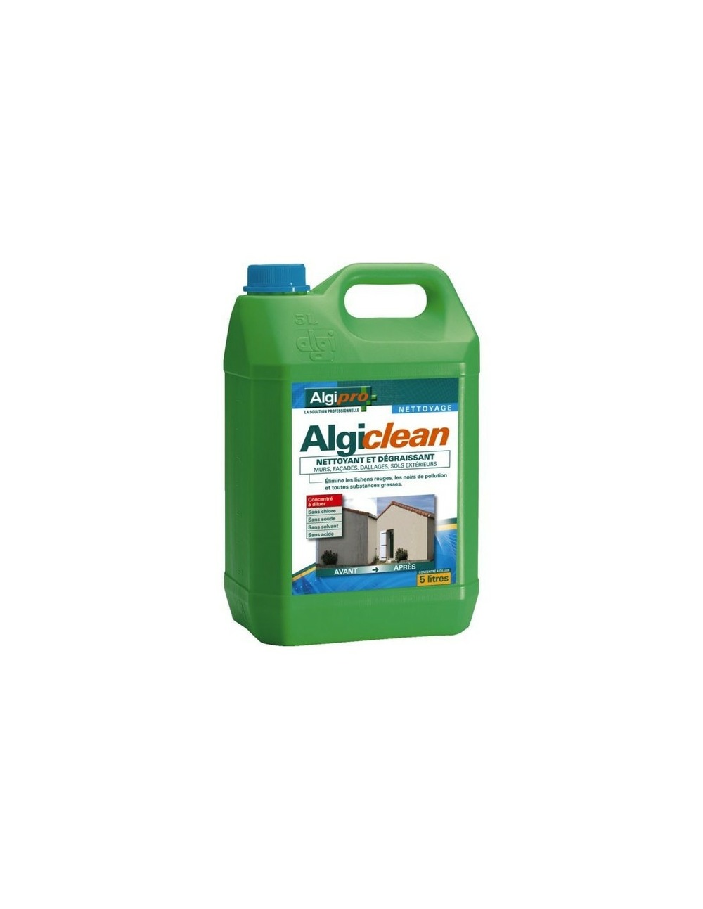 Nettoyant algiclean et degraissant terrasse dallages bidon 5 l