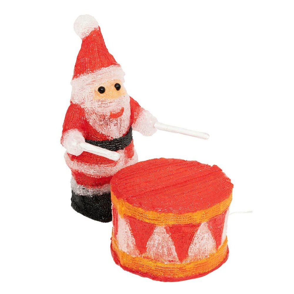 Forme acrylique extérieure père noël tambour solaire 60 led h.32cm