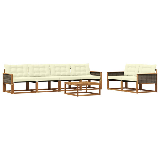 Ensemble de canapés d'extérieur 7 pcs naturel et crème