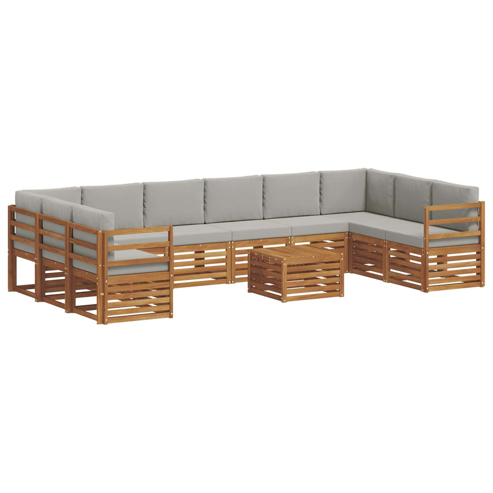 Ensembles de canapés avec coussin 11 pcs gris naturel et clair