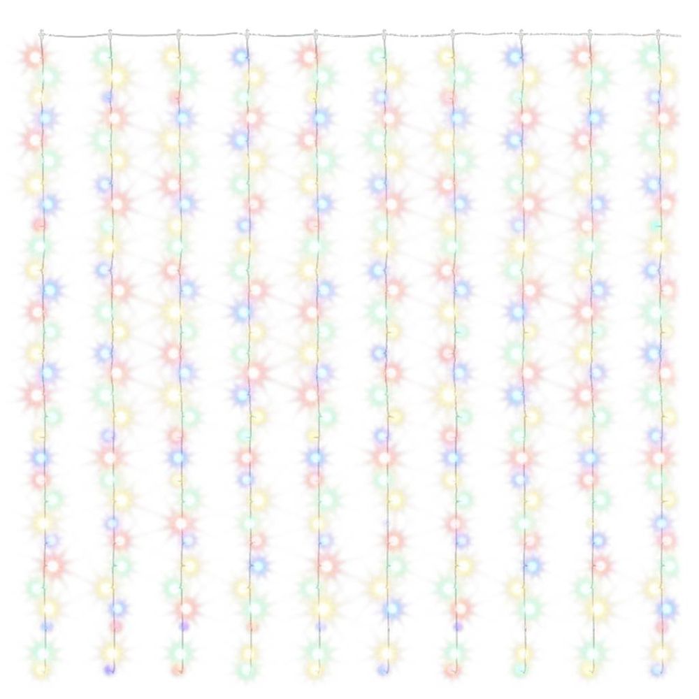Rideaux lumineux à led 3x3 m 300 led multicolore 8 fonctions