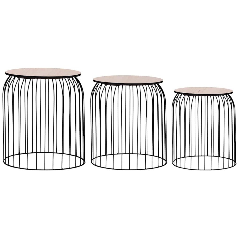 vidaXL Tables basses 3 pcs Noir