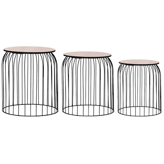 vidaXL Tables basses 3 pcs Noir