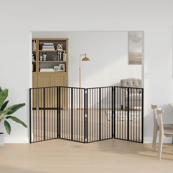 Parc pour chien acier galvanisé intérieur barrière modulable noir 321x100 cm