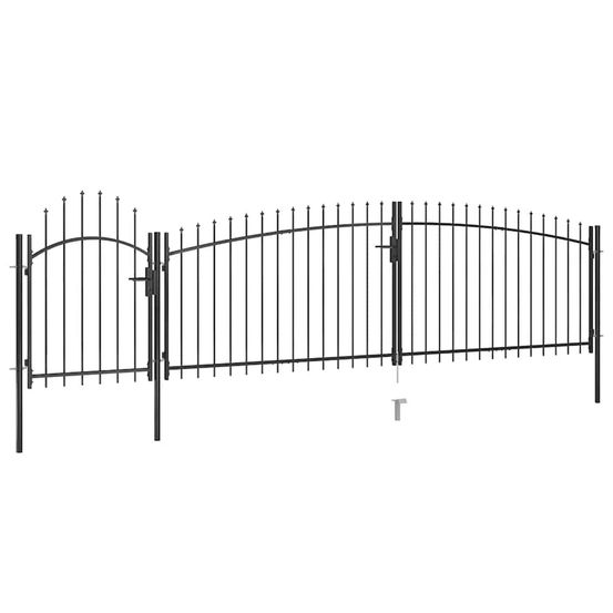 Portail de jardin woerden avec pointe en forme de lance 5 x 1,25 m noir