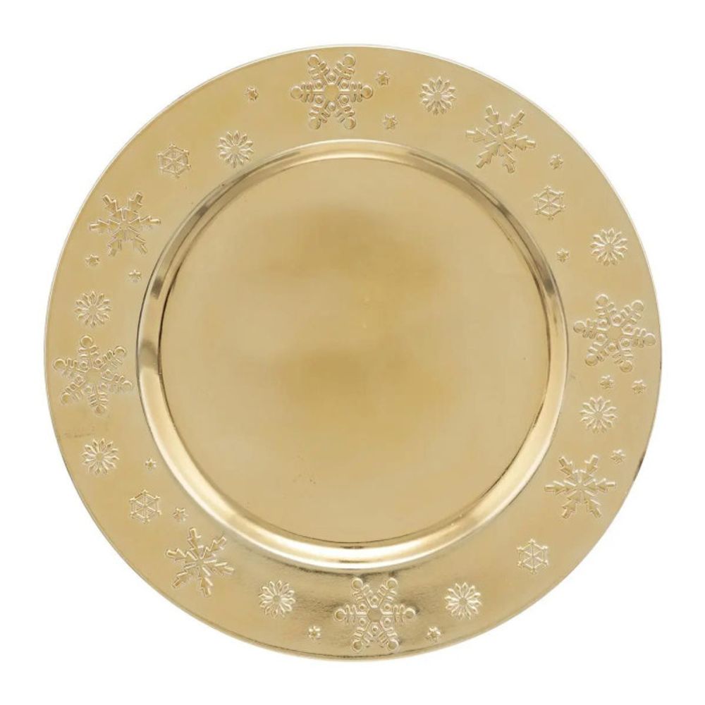 Assiette De Présentation En Relief Dorée - Diamètre 33 Cm - Design élégant Pour Décoration De Table