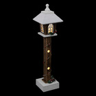 Déco lumineuse lanterne enneigée en bois led blanc chaud h 60 cm
