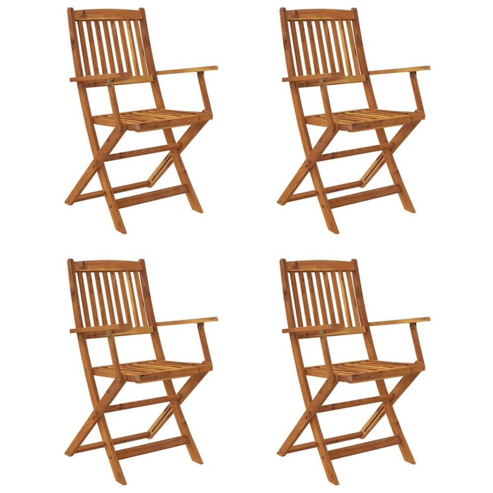Ensemble à manger de jardin pliable 5 pcs bois d'acacia solide