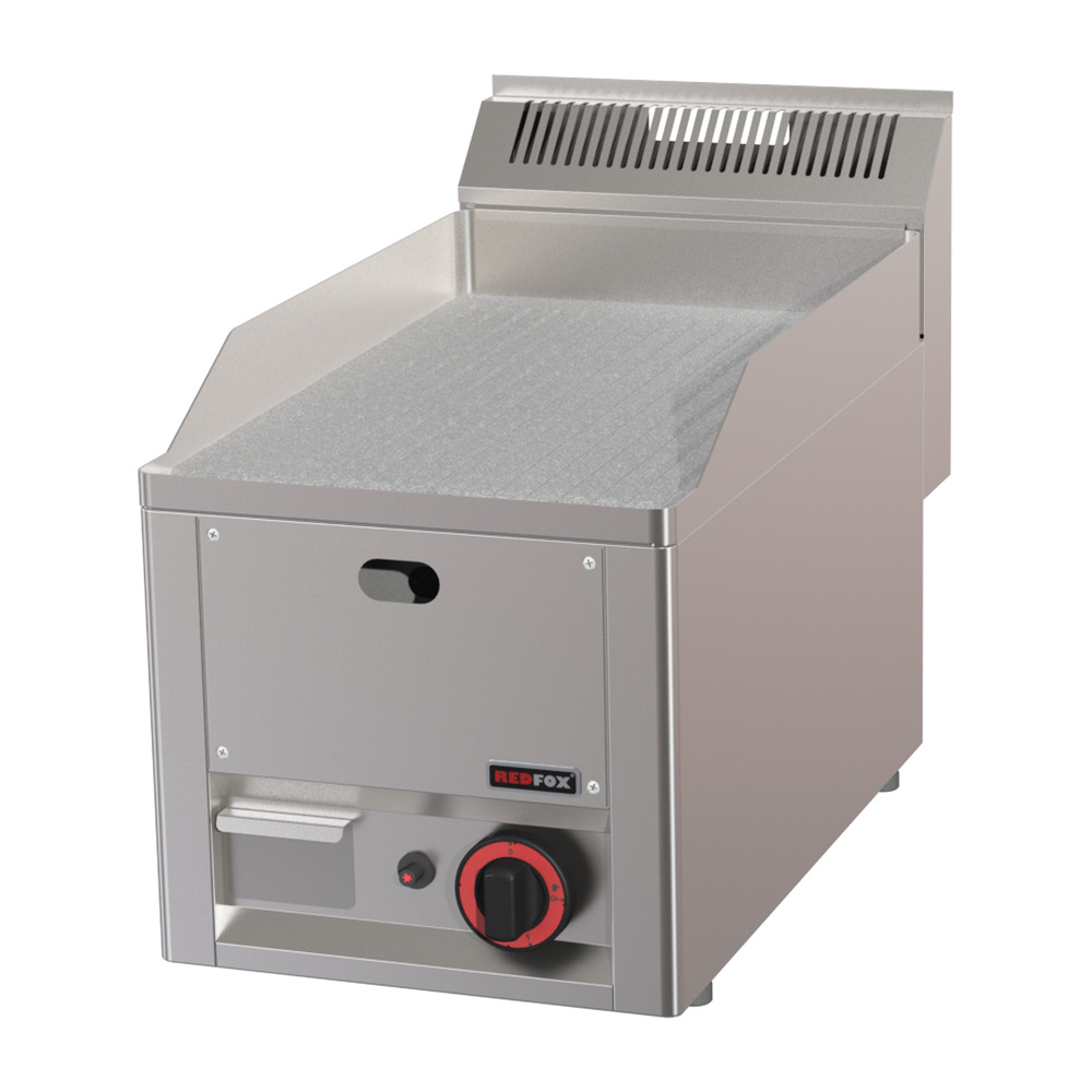 Plaque de cuisson 32x48 à gaz chrome durable nervurée sans soubassement ftrc 30 gl - redfox