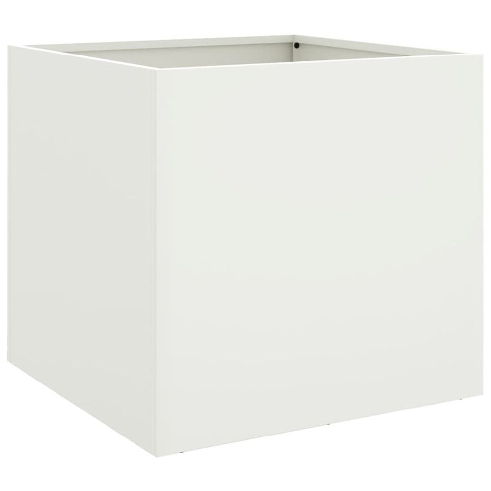Jardinière d'extérieur blanc 49x47x46 cm acier
