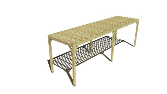 Pergola bois • 8m x 2m • indépendante • sens profondeur • lattage bois • livraison comprise