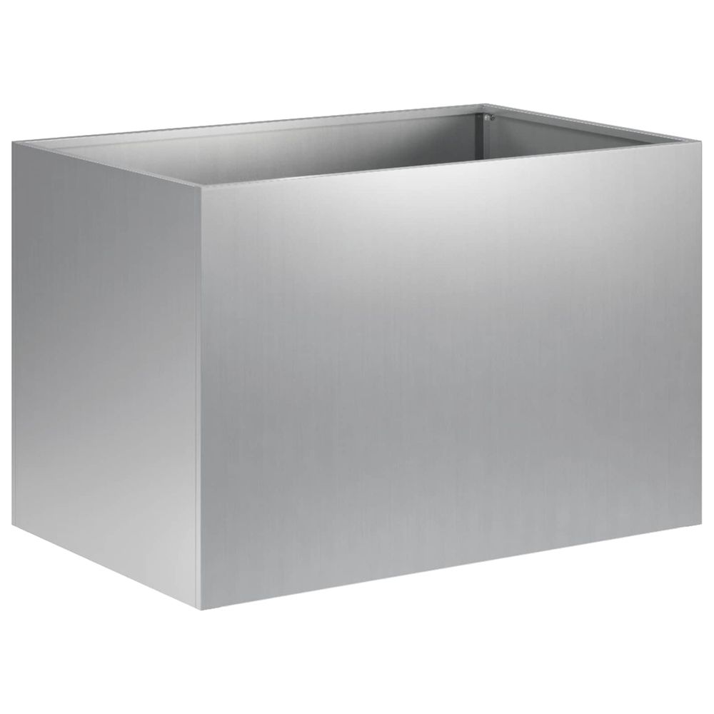 Cache-pot de jardin argenté 60 x 40 x 40 cm acier galvanisé
