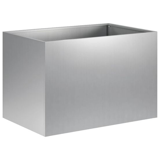 Cache-pot de jardin argenté 60 x 40 x 40 cm acier galvanisé