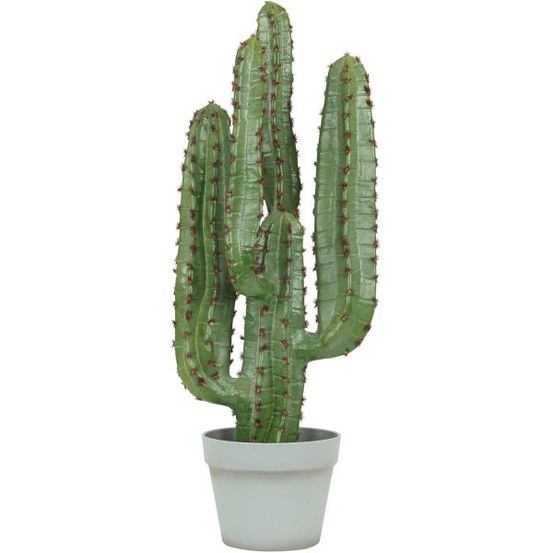 Cactus artificiel 4 branches pot gris 70 cm