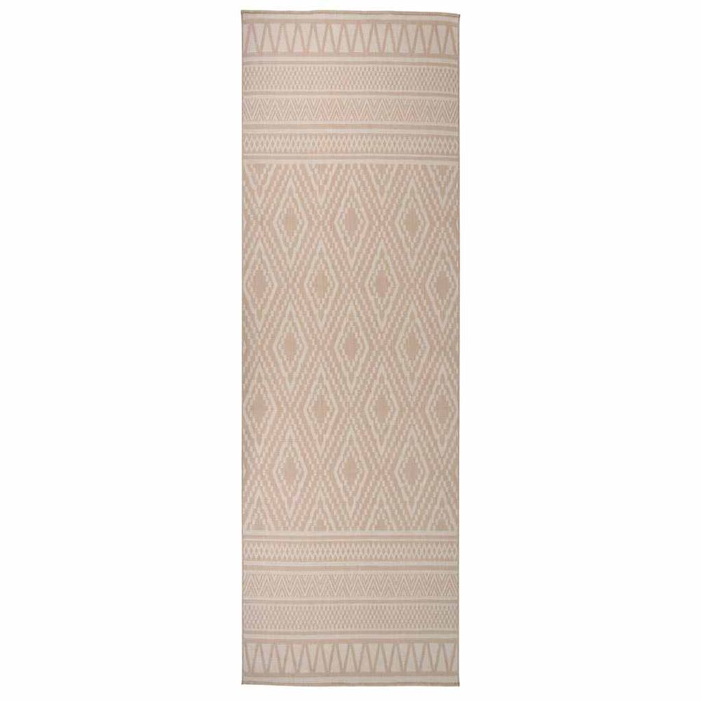 Tapis à tissage plat d'extérieur 80x250 cm rayures brunes