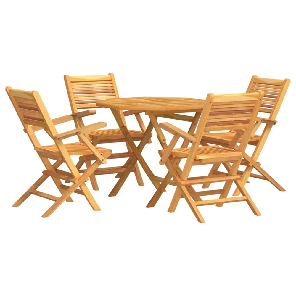 Ensemble à manger de jardin 5 pcs bois de teck massif