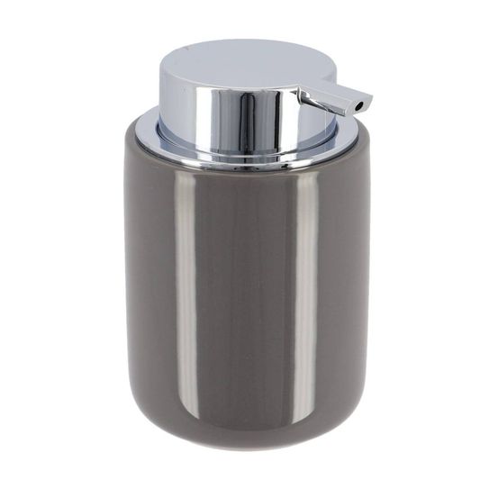 Distributeur a savon dolomite rond pompe chrome 235 ml - gris