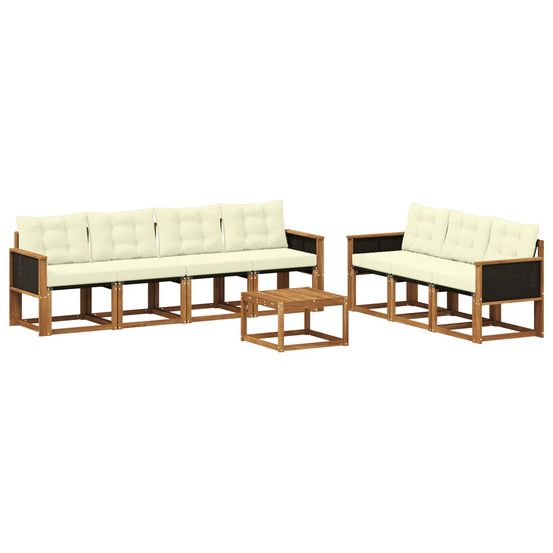 Ensemble de canapés d'extérieur 8 pc naturel et crème