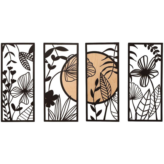 Décoration murale en métal ginkgo