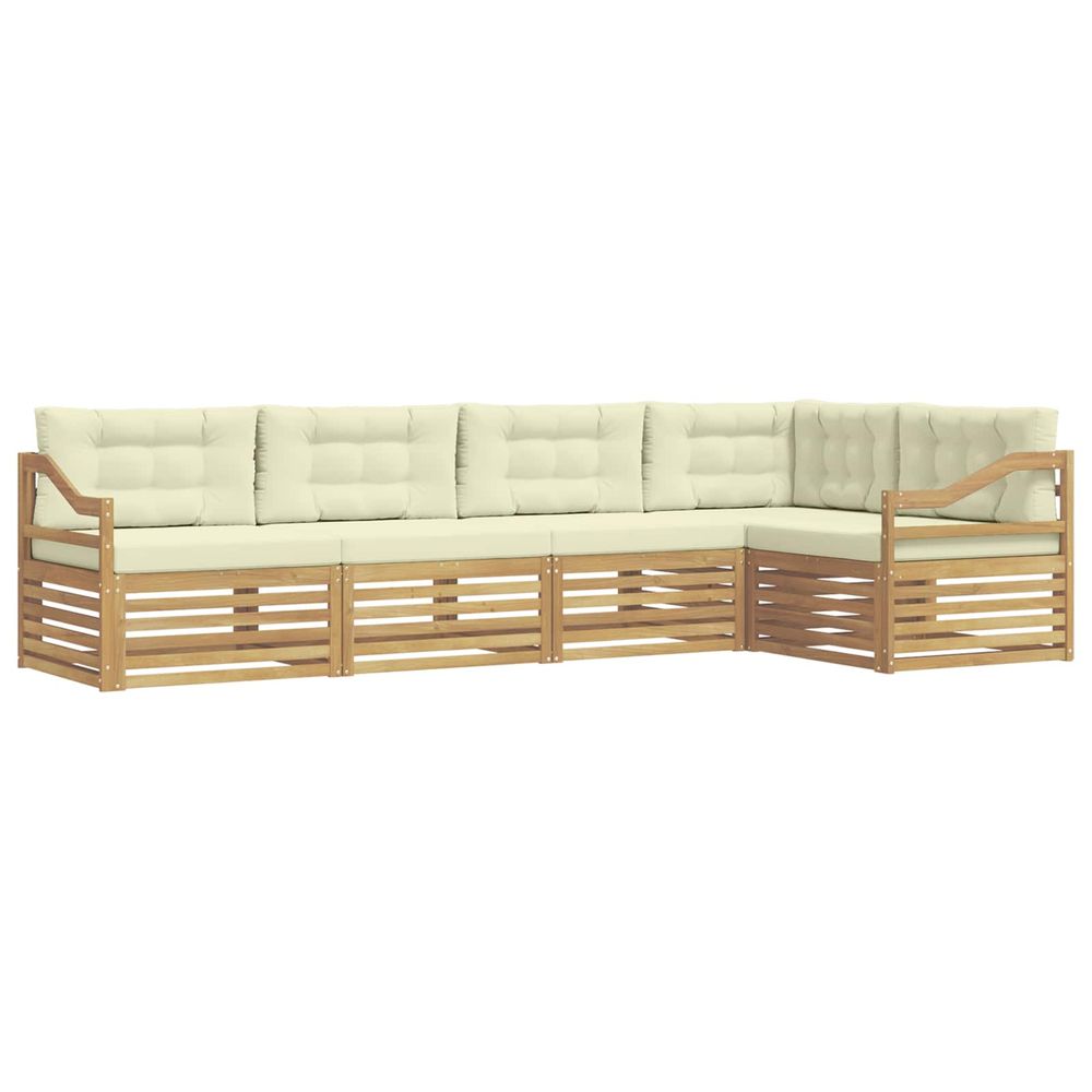 Ensemble de canapés d'extérieur 5 pc blanc et crème polyester