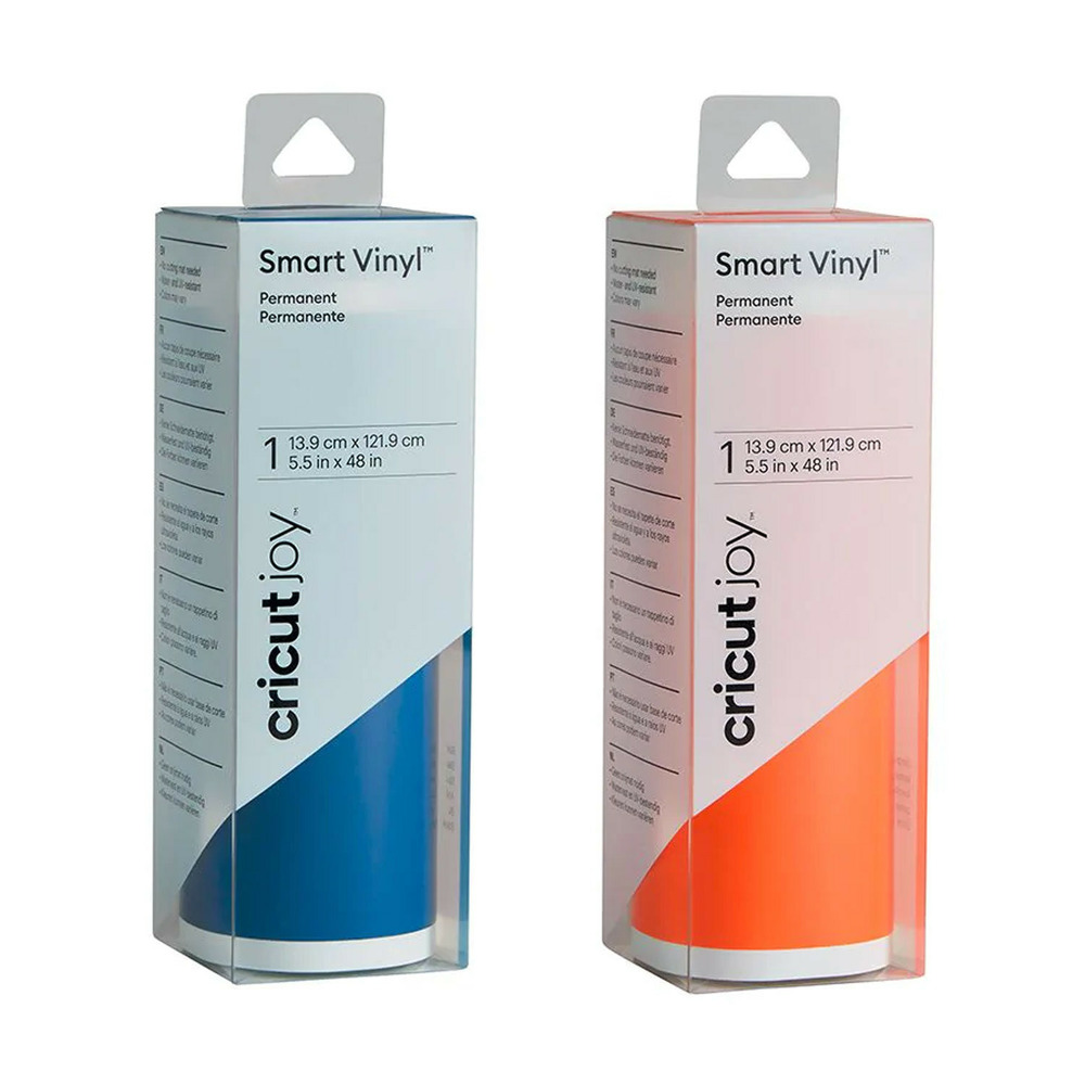 2 vinyles permanents 122 x 14 cm - orange, bleu