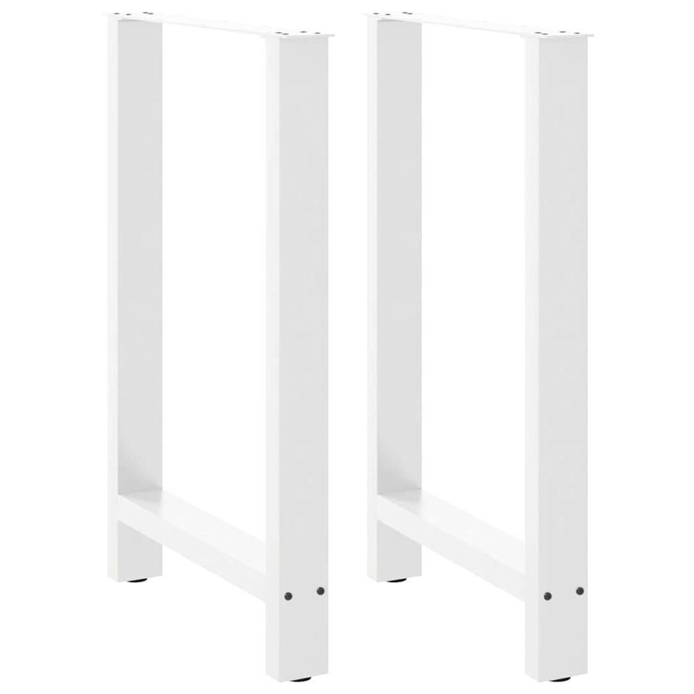 Pieds de table de bar blanc 2 pièces 60 x (90-91) cm acier