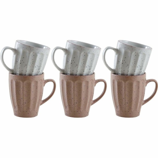 Mug vintage en grès 340 ml terrazzo (lot de 6)