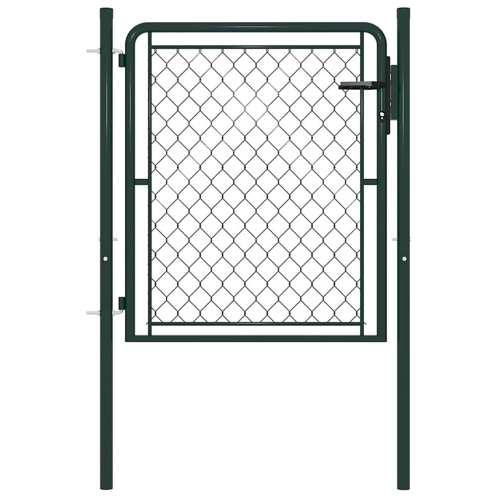 Portail de jardin en acier vert 100 x 75 cm